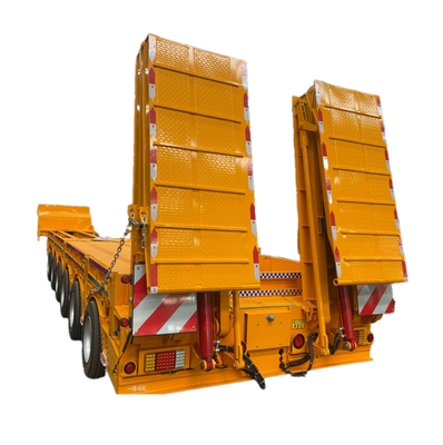 CIMC zware 6 assen lage bed half-aanhanger staal materiaal vrachtwagen aanhangers met prestaties