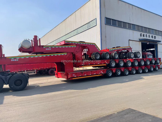 CIMC 6 Assen 60-100 Tons Op maat gemaakte professionele vracht veeldoelige breedbelasting laag bed half-aanhangwagen