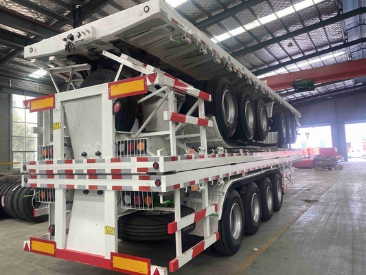 CIMC 40 ton 60t 2/3 as 20FT 40FT container chassis gebruikte platbed ganshals skelet vrachtwagen platbed trailer