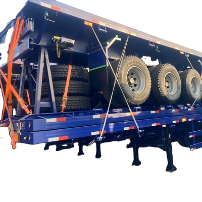 CIMC warmverkopende 3-assige half-aanhangwagen voor vrachtwagens China fabrikant rechtstreekse verkoop platbed half-aanhangwagen