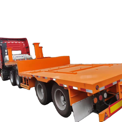 CIMC 40/ 45ft 2 Asruimte frame structuur van hoogsterk staal 16Mn staal gelast longitudinale balk Verlengbare platbed trailer