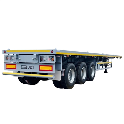 CIMC 50T 12500*2500*1530mm 12r22.5 Leaf Spring Suspension Lowbed Flatbed Container Semi-Trailer voor Zuid-Afrika het Midden-Oosten