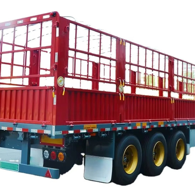 CIMC 12400*2500*2000mm Gewicht 7T 12.4M 3 As 10 stuks bladveer 19T enkelwerkende boormachine 40T nuttige lading Stake Semi-trailer
