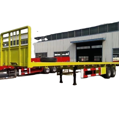 Brandnieuwe platte halfrol 70 ton 3 4 assen pan trailer container halfrol 40ft 12 meter te koop