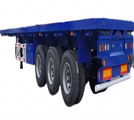 CIMC Hot Sale 3 As gemaakt van hoogwaardig ijzer 40ft Container Chassis Auto Trailers Flat Bed Container Flatbed Semi Trailer