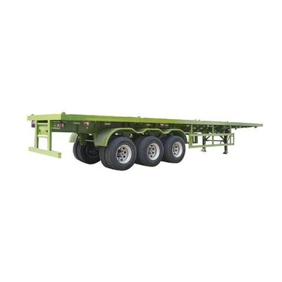 Groothandel Aanpasbaar 100 ton platte half-aanhanger Nieuwe conditie 3-assige transportcontainer Wabco remstelsel Staalmateriaal