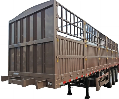 CIMC ijzermateriaal 3 assen 40-80 ton Capaciteit Stake Type Zwaar vrachtwagen type High Fence Warehouse Semi truck trailer