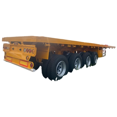 Nieuwe China Vervaardiger van 4-assige platte half-aanhangwagens Directe verkoop van 100 ton aanhangwagens