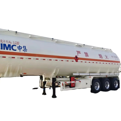 CIMC 3 assen Capaciteit 42 m3 Roestvrij staal 304 Eenvoudig compartiment Vacuüm 12R22.5 18PR 12 banden 28T landingsgestel Liquid Tanker