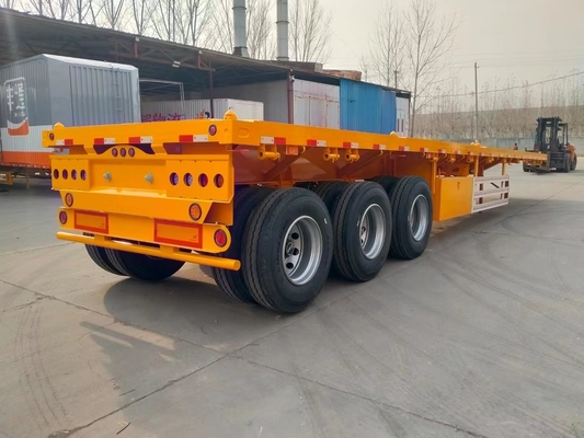 CIMC Nieuwe 3-assige platbed skeleton half-aanhangwagen staalcontainer vrachtwagen met Wabco rem systeem