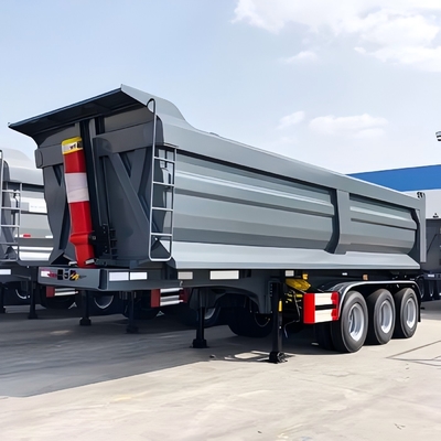 3 assen 60 ton U-vormige grijze halve pijplift ophangwagen zware vuilnisbak