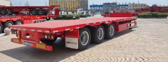 CIMC Q345B Staal 3-assen 50-70 ton Container Flatbed Semi-trailer