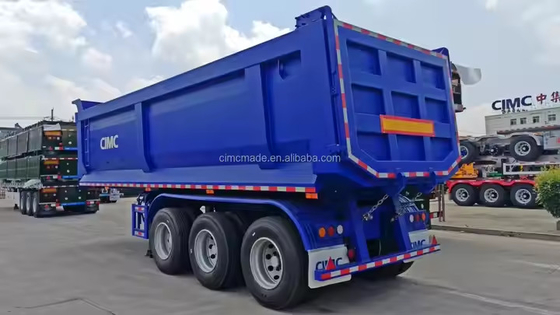 CIMC Hydraulische dumptruck 3 as Vooras kan naar achteren worden opgeheven Flip-half-aanhangwagen zijdelingse dumptruck