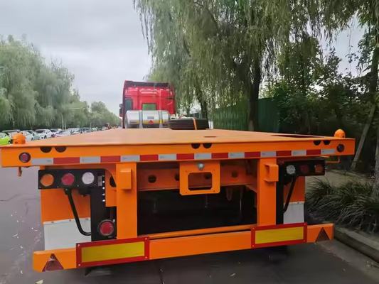 Dubbele assen ijzeren textuur lengte van 10m tot 20m zware vrachtwagens met lage platte bedden