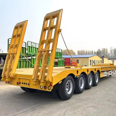 Zware 2 lijnen 4 assen 2x40T Rigid Suspension Lowbed Semi Trailer
