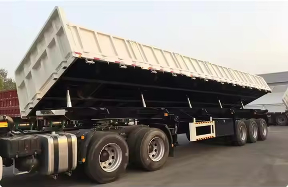 Mechanische ophanging nuttige lading 70T zijdelingse ontladen drieassige ophangwagen