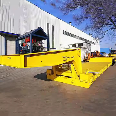 Hoge treksterkte staal 3 assen 80 ton afneembare gooseneck lowboy aanhangwagen