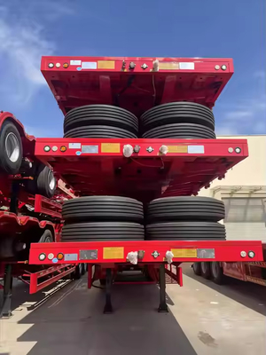 CIMC 40/ 45ft 2 as staal gelast lengtebalk verlengbare platbed aanhangwagen