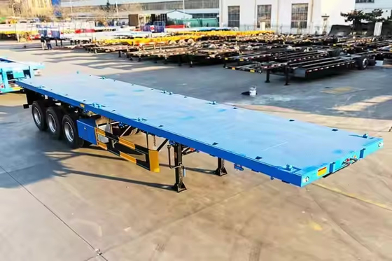 CIMC 2/3/4 Assen 40ft 12500*2500*1500mm 70 Tonnen Capaciteit 8-12 Sets Twist Lock Flatbed Deck Trailer