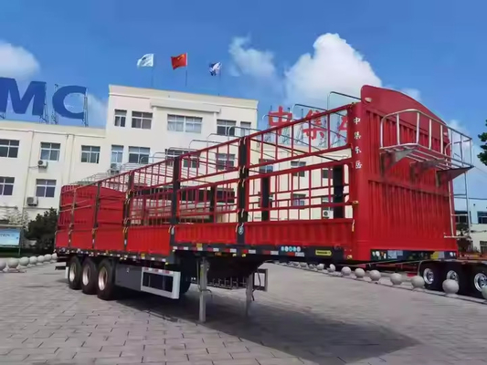 CIMC 3 Assen 40 -100T Bulk Cargo Transport Utility Stake Animal Sidewall Truck Fence Semi-trailer