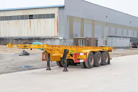 CIMC 50 ton 60 ton zware hydraulische gooseneck-halve aanhangwagen vrachtwagen aluminium platte as aanhangwagen