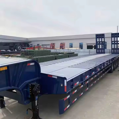 60 ton hydraulische uitbreidbare lowboy-lader low bed truck semi-trailer 2-3 as cargo & utility trailers