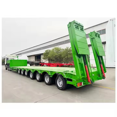 7 Assen Low Price Factory Heavy Duty Lowboy Trailer 60 80 Tons Lowbed Low Bed Truck Semi Trailer