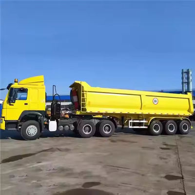 CIMC 3 Assen 60 ton Hydraulische dumper halftruck Transport zand steen vracht aanhangwagen zijdelingse ophanger dumper half aanhangwagen