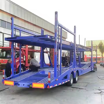 CIMC Heavy Duty 3 Axles Auto Transport Semi Truck Trailer Car Carrier Trailer Fuhua Axles Staal 35000 kg 10R22.5