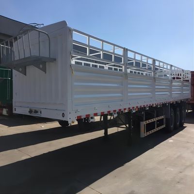 CIMC ijzermateriaal 3 assen 40-80 ton Capaciteit Stake Type Zwaar vrachtwagen type High Fence Warehouse Semi truck trailer